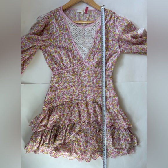 LoveShackFancy Marquise Mini Floral Dress in Fruity Punch Size 2 - Picture 7 of 11